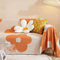 Bishilin Überzug Sofa 1 Sitzer, Couchbezug Eckcouch 180x180CM mit Blumen Motiv Orange Weiß Sofabezug Universal Katzenschutz