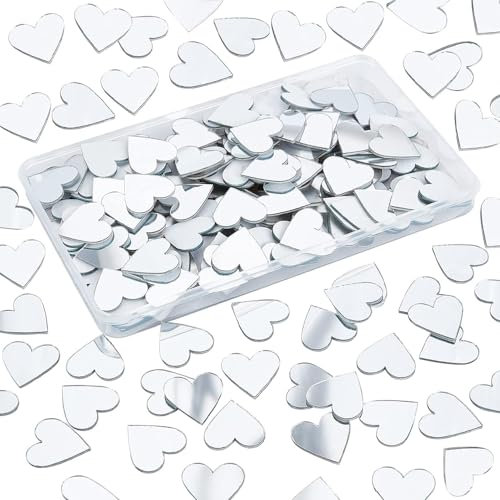 SSyang Piastrelle a Specchio, 200 pz Specchio Adesivo Specchi Adesivi da Parete Piccolo Cuore Tessere di Mosaico Mini Specchi Acrilici per Progetti Artistici E Mestieri Decorazione da Parete Casa(2cm)
