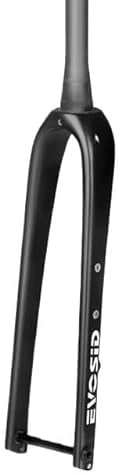 QAINKUN Bike Forks Full Carbon Fiber Road Bicycle Fork 28.6mm Disc Brake Bike For 700C Thru Axle 12X100mm V Brake Hard Gravel Bike Fork Mtb Forks(Matte UD WHITE LOGO)