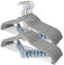 Stormix Hosenbügel 24er-Pack, 42cm Vevlt-Rockbügel mit Clips, rutschfeste Kleiderbügel, Robuste Kleiderbügel für Shorts, Hosen, Röcke, Kleider, Jacken, Mäntel Grau