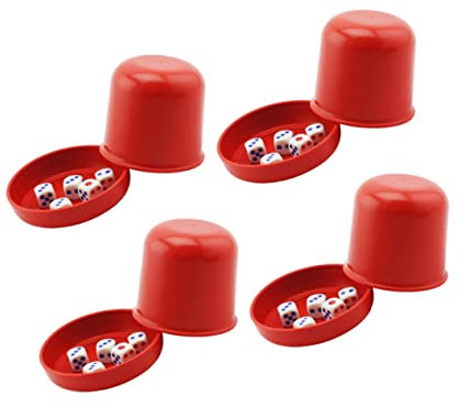 TOYANDONA Verdickter Würfelbecher Mit 5 Würfeln Rot Für Würfelspiele Bruchsicherer Bar Würfelbecher Mit Transparenter Anti Cheating Abdeckung Ktv Spielzubehör Für Gesellige Spielrunden