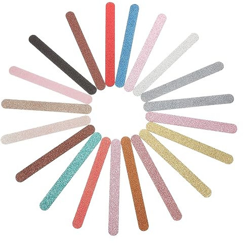 MUSISALY Lot De 20 Limes À À Paillettes Pour Femmes Et Filles Kit D'outils De Manucure Polissoir Pour En Acrylique Faux Extensions Toilettage Pour Animaux De Compagnie Couleur Aléatoire