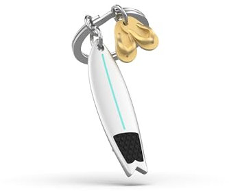 METALMORPHOSE - Porte-clés Planche de Surf et Tongs, Porte clés Pour Surfeur, Cadeau Homme et Femme