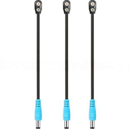 3Pcs 9V Power Supply Adapter Cable Connector For Guitar Effect Pedal 9V Battery Clip Converter Power Cable Plug