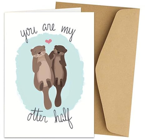 Geburtstag Karte mit Umschlag Liebevolle Geburtstagskarte Niedliche Otter Valentinstag Karte Süße Glückwunschkarte Geschenkkarte zum Geburtstag Happy Birthday Karte für Ehefrau Ehemann Freund Freundin