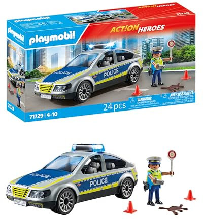PLAYMOBIL | Action Heroes | Polizei Streifenwagen | Polizeiauto | Spielzeugauto | Spielzeug für Kinder ab 4 Jahren | 71729