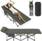 UISEBRT Feldbett Klappbar Campingbett 183x70x53cm Tragbare Gästebett bis 250kg Belastbar Klappbett für Indoor Outdoor Garten Strand, Grau-Grün