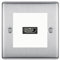 BG Nexus Brushed Steel 1 Gang HDMI Socket White Insert