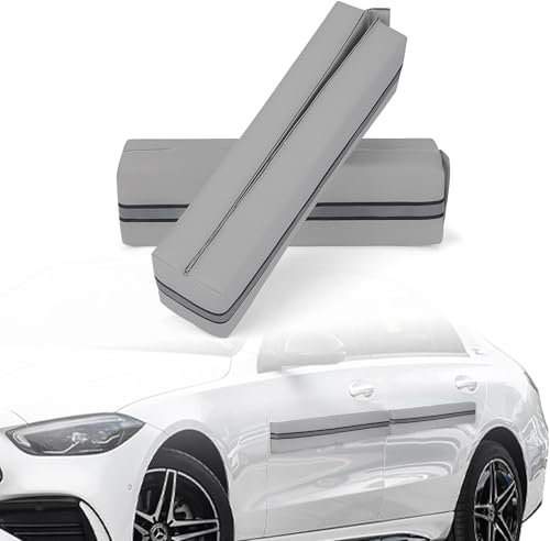 Lot de 2 Protections de portière de Voiture Amovibles pour éviter Les Bosses et Les Rayures sur Les véhicules (Gris argenté)