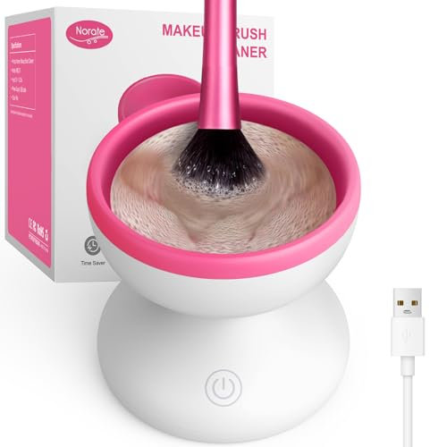 Machine électrique de nettoyage de pinceaux de maquillage – Alimentée par USB, nettoyeur automatique de pinceaux de maquillage pour un nettoyage rapide et profond – Appareil de nettoyage portable avec