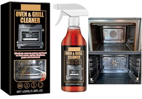 Backofen- Grillreiniger Extra Stark, 100 Ml Selbstarbeitender Reiniger Und Fettlöser Selbstarbeitender Fettlöser, Entfernt Effektiv Fett Und Eingebranntes Von Ofen, Herden, Kaminen, Rosten Und Grills