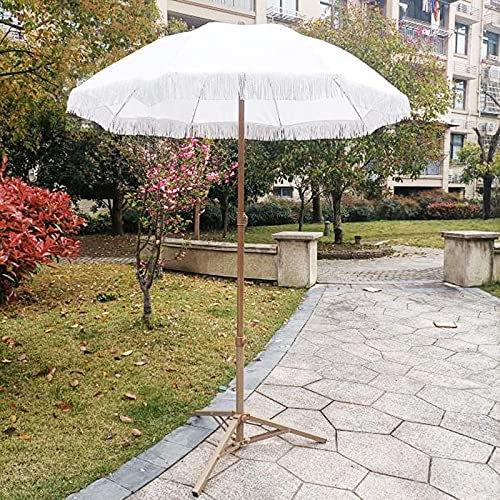 Sonnenschirm Strandschirm Sonnenschirm Gartenschirm Schutz Dekoschirm Weiß Schirmmast 160cm ohne Standfuß
