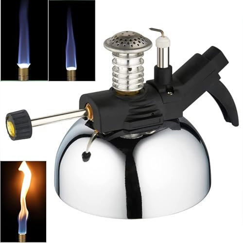 Bruciatore Bunsen da Laboratorio, bruciatore Bunsen Portatile Multifunzionale, Mini fornello di Grande capacità, Fiamma Alta, capacità di stoccaggio del Gas: 36,5 g, Temperatura: 1300 ℃, per Uso cli