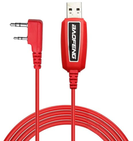BAOFENG Cable de programación USB PL2303 compatible con radio Chirp Ham para UV-5R BF-F8HP Pro 5RM K5 Plus UV-32 GMRS GM21 GM-15PRO UV-5G Plus BF-888S AR-152 Quansheng UV-K5 GM-5RH (rojo)