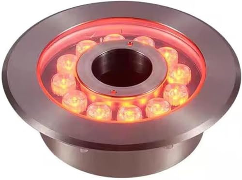 KAnduo Luces LED para Piscinas Fuente de luz de Anillo LED, Fuente empotrada a Prueba de Agua, Foco de Piscina, luz de Paisaje Colorida de Acero Inoxidable.(Green,18w(AC12V))