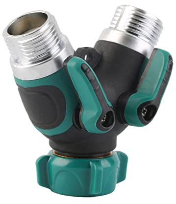 CAXUSD Gartenschlauchadapter Y-verteiler 3/4 Zoll, Zinklegierung, Grün