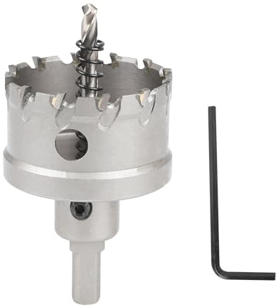 SUQIN 55mm Lochsäge Hartmetall-Bohrer,Hochwertiger TCT Lochschneider Mit Zentrierbohrer,Metall Lochsäge Bohrer für Löchern in Edelstahl, Eisen, Legierung, Holz, Kunststoff