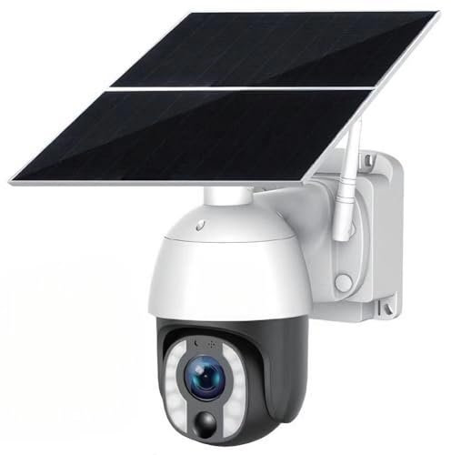 Xega 5MP【10X Zoom Optique】Caméra Surveillance 2.4GHz WiFi avec 20W Panneau solaire 30,000mAh Batterie Enregistrement 24/7 Détection de Humain Vision Nocturne Couleur de100ft Audio bidirectionnel IP65