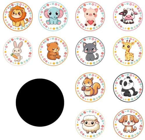 24pcs Potty Training Stickers, Reusable Toilet Reveal Sticker Colorful Self Adhesive Bathroom Seat Decal Artistic Decoration Early Educational Supply for Children (Cute Animal)