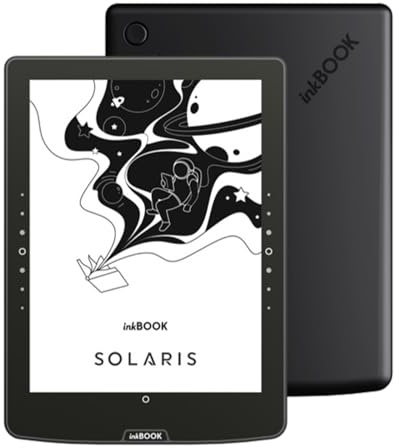 inkBOOK Solaris Black – 6 Zoll E-Book Reader mit Augenfreundlichem Display, Beleuchtung & Android | Unterstützt Onleihe, Skoobe, Nextory Apps | 32GB, Hörbücher via Bluetooth, USB-C, Werbefrei