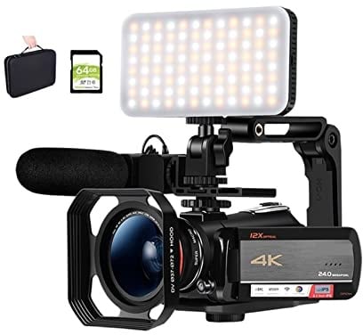 Macchina fotografica digitale, Videocamera 4K Live Streaming Camcorder Videocamera Vlog professionale Zoom ottico 12X