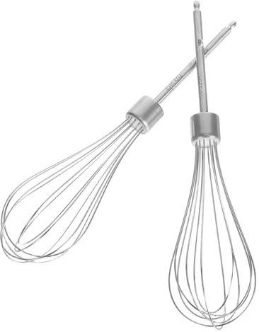 Rührstäbe für Handmixer 2 Stück Edelstahl zum Mixen | Ersatzteile für Backen und Kochen, Passend für Eier und Teig, Silber, 21,5x5x5cm
