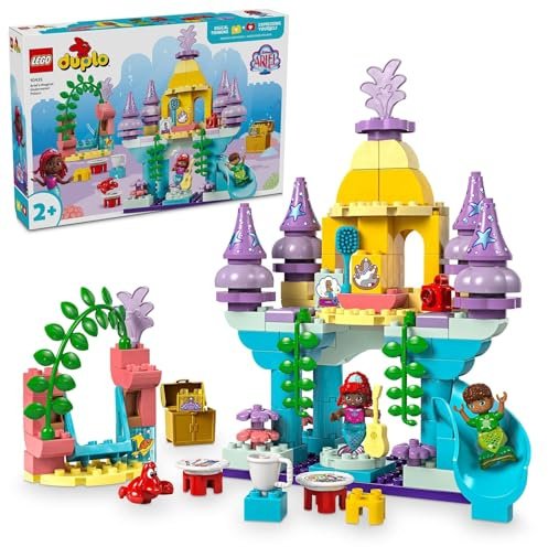LEGO DUPLO Disney Ariel’s Magical Underwater Palace - The Little Mermaid Castle Toy for 2+ Year Old Girls & Boys - Toddler Learning Toy incl. 3 Figures & Accessories - Gift Idea - 10435