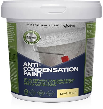 Stonecare4u Anti-Condensation Paint - Magnolia, 2.5 Litre - Internal Paint for Wall, Ceiling, Bathroom, Kitchen, Bedroom & Lounge - Reduces Condensation & Protects Against Mould, Mildew & Damp