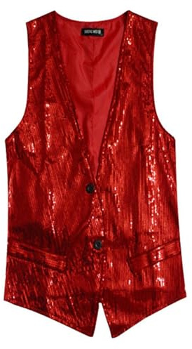 pxjsdwe Pailletten Weste Herren Hochzeit Party Glitzerweste Anzugweste Festival Slim Fit Paillettenweste V-Ausschnitt Glänzend Silvester Outfit Jacket Club Anzugwesten