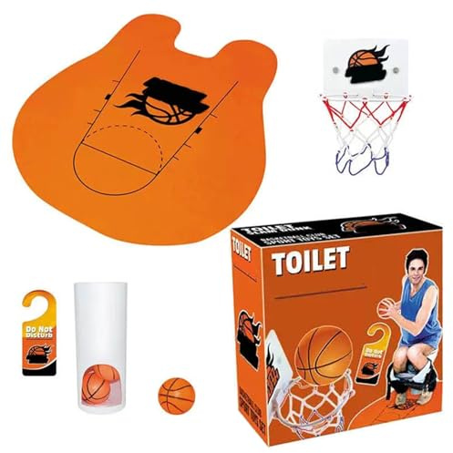 Basketballkorb für Badezimmer – Mini-Spiel Sport Toilette, leicht und tragbar, ansprechendes Spielzeug für Büro und Zuhause, spritzwasserfestes Material | lustiges Set für den Innenbereich, FA