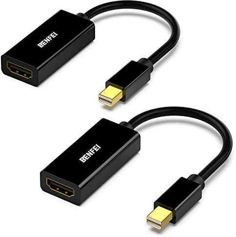 Mini DisplayPort to HDMI Adapters 2 Packs, BENFEI Mini DP(Thunderbolt) to HDMI Adapter Gold-Plated Cord for MacBook Pro, MacBook Air, Mac mini, Microsoft Surface Pro 3/4, etc