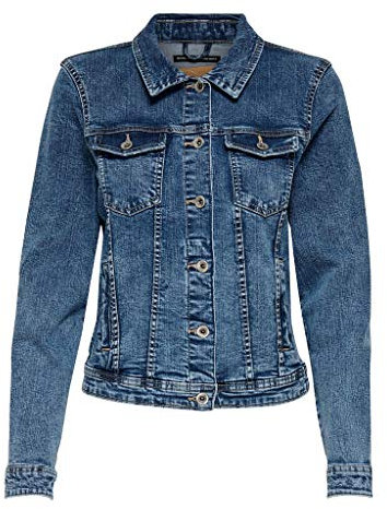 ONLY NOS Women's Onltia Dnm Jacket Bb Mb Bex02 Noos, Blue (Medium Blue Denim), 10 (Manufacture Size: 38)