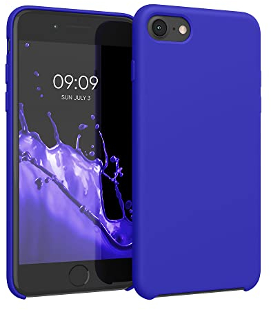 kwmobile Case Compatible with Apple iPhone SE (2022) / iPhone SE (2020) / iPhone 8 / iPhone 7 Case - TPU Silicone Phone Cover with Soft Finish - Baltic Blue