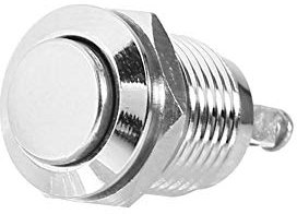 Botón de Metal de 12mm, Pulsador Momentáneo DC 36V 2A