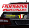 Finest Folia Autoaufkleber Feuerwehr Wunschtext Wunschname Personalisierbar für Auto Motorrad Bus Kfz Zubehör Sticker Selbstklebend Waschstraßenfest Aufkleber