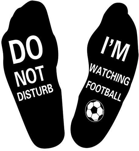 Himozoo Funny Socks, 'Do Not Disturb I'm Watching Football' Stitched, Stocking Fillers for Men Women, Christmas Birthday Fathers Gifts, Novelty Gift Socks For Husband Boyfriend