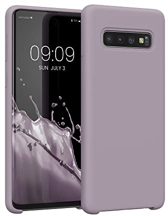 kwmobile Handyhülle für Samsung Galaxy S10 Hülle - Case Silikon - Kabelloses Laden - Schutzhülle Cover in Purple Cloud