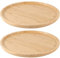 ZEONHAK 2 Pack 12 Inches Natural Bamboo Plant Saucer, Round Bamboo Plant Tray for Indoor and Outdoor Plants