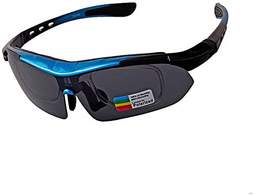 Zuverlässige Sportbrillen-Set, polarisierte Sonnenbrille für Herren, Fahrradbrille, multifunktional, Fahrradbrille, Sport, staubdicht, Mountainbike-Ausrüstung, Gelb (Farbe: Blau)