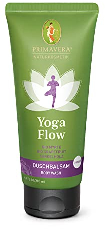 PRIMAVERA Duschbalsam Yoga Flow 200ml Vegan - Naturkosmetik - reinigt sanft, ideale Ergänzung zum Yoga-Workout, meditative Auszeit