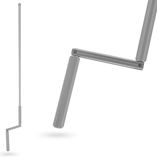 Rolladen Kurbelstange 150cm [Eloxiert], Hand-Kurbel für Gelenklager mit Ø11,9mm Zapfen - Rolladenkurbel rostfreies Aluminium mit ergonomischem Handgriff - markiso®