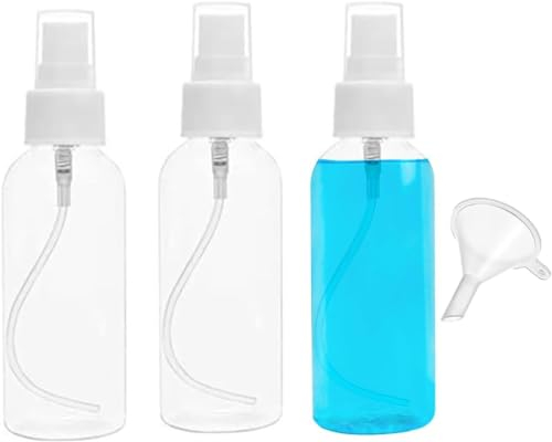 Symba Plastic Spray Bottle 100 ML - Refillable, Leak-Proof, Fine Mist Atomizer for Travel, Cosmetics, Hair, and Cleaning (Pack of 3)