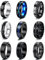 JeweBella 9PCS Ringe Herren Edelstahl Spinner Ringe Set Schwarz Kette Ringe Blau Celtic Dragon Vintage Ring Wikinger für Herren Männer Hochzeit Verlobung Freundschaftsringe Set Größe 54-70