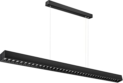 Zewanny LED Pendelleuchte Linear Hängelampe,Moderne Decke Esstisch Hängeleuchte,Höhenverstellbar Metall Büroleuchte Pendellampe,107CM 36W 4000K Natural Licht Aluminium Ideal für Haus Büro Wohnzimmer