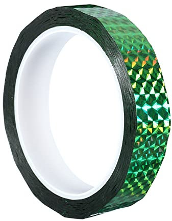 PATIKIL 20mm x 50m Prisma Nastro, Washi Tape Olografico Riflettente Auto Adesivo Nastro Decorativo per Fai da Te Arte Artigianato Avvolgimento Decorazione, Verde