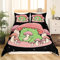Loussiesd Karikatur Pilz Frosch Bettwäsche Set 135x200cm Süßer Frosch Bettbezug Set für Kinder Jungen Mädchen Natürlicher Wildpilz Betten Set Rosa Pilz mit 1 Kissenbezug