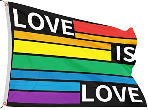 Saterkali Regenbogen-Pride-Flagge, knitterfreie Außendekoration, Polyester, wetterfest, Regenbogen-Banner für Party Q 90 x 150 cm