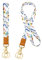 IOPJLK Schlüsselanhänger, Lanyard Umhängeband mit Metall Ring und Leder, Umhängeband Schlüsselband und Wristlet Umhängeband, schlüsselband zum umhängen für Schlüssel, Mobile Handys Telefon(Weiß)