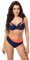 Selente My Secret D7319 Costume Mare/Piscina Donna a 2 Pezzi con Ferretti e Coppe differenziate, Blu/Arancione, 4E