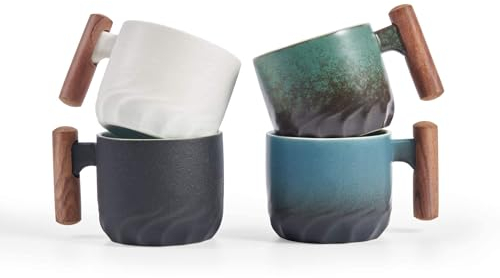 BlogBlog Small Ceramic Tea Cups , Japanese Tea Cup Ceramic Coffee Cup with for Espresso, Latte, Matcha Tea, Green Tea, 2.40 oz